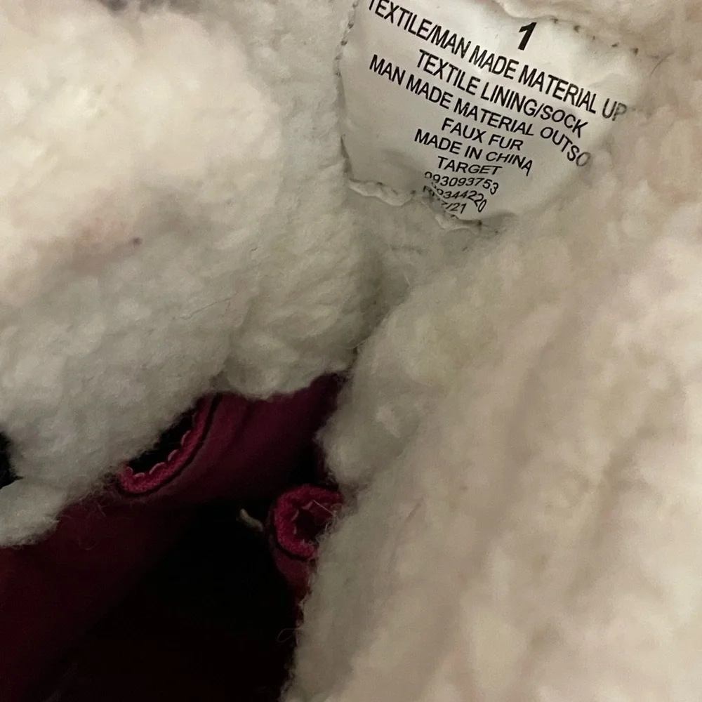 Cat & Jack Pink and Black Winter snow Boots with Faux Fur Lining